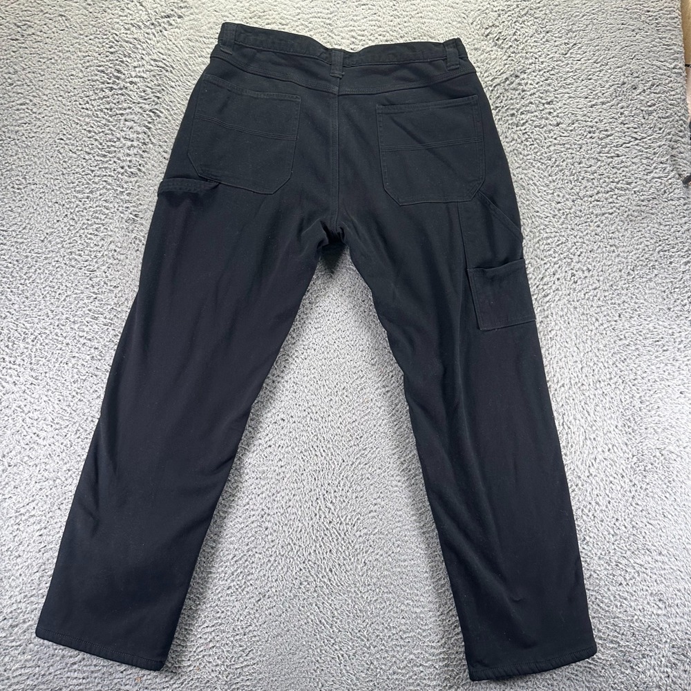 Berkley Jensen Pant Men's 34x30 Black Cotton Carpenter Straight Workwear Stretch - Picture 6 of 11